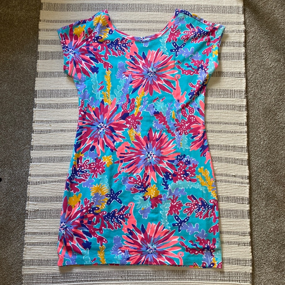 Lilly Pulitzer beachy coral reef seahorse dress